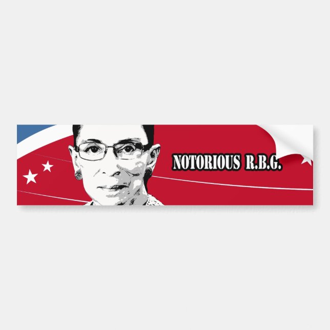 Autocollant De Voiture R.B.G. notoires - Ruth Bader Ginsburg (Devant)
