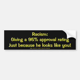Autocollant De Voiture Racisme : approbation de 95%