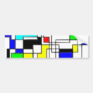Autocollant De Voiture Random Squares Homage To Mondrian