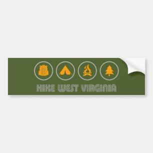 Autocollant De Voiture Randonnée en Virginie-Occidentale