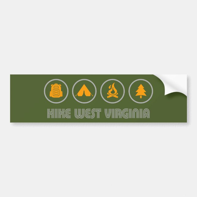 Autocollant De Voiture Randonnée en Virginie-Occidentale (Devant)