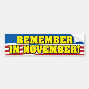 Autocollant De Voiture Rappelez-vous en novembre !