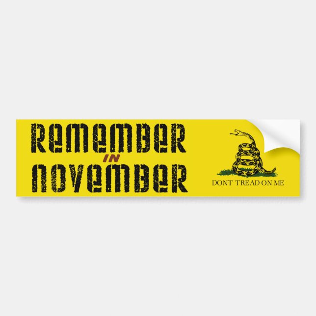 Autocollant De Voiture Rappelez-vous en novembre (Devant)