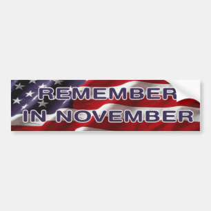 Autocollant De Voiture Rappelez-vous en novembre Bumpersticker