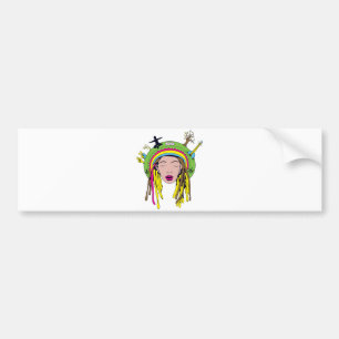 Autocollant De Voiture rasta hippie babe