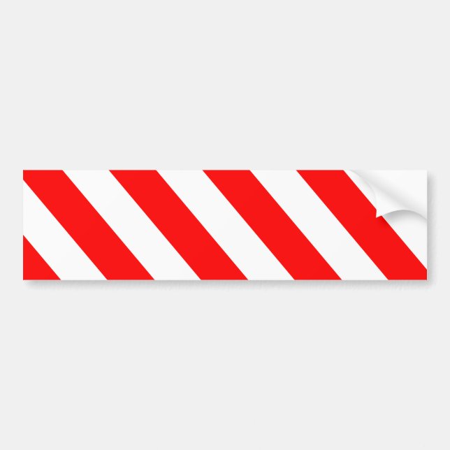 Autocollant De Voiture Rayures d'avertissement blanches rouges (Devant)