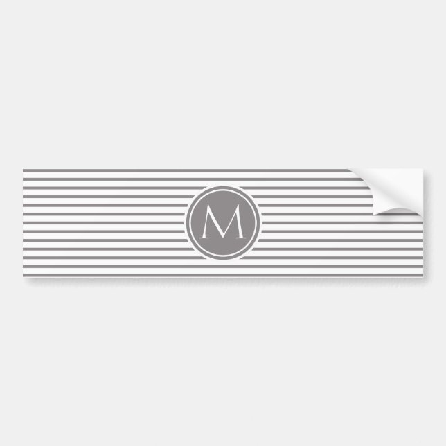 Autocollant De Voiture Rayures minces titaniques motif et monogramme (Devant)