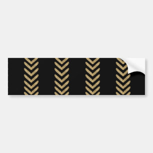 Autocollant De Voiture Rayures noires de flèches de Chevron d'or