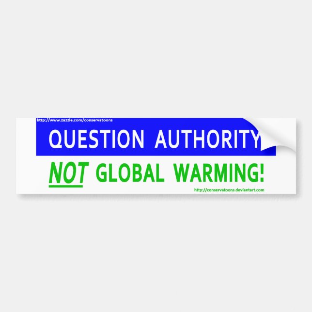 Autocollant De Voiture Réchauffement climatique d'autorité de question (Devant)