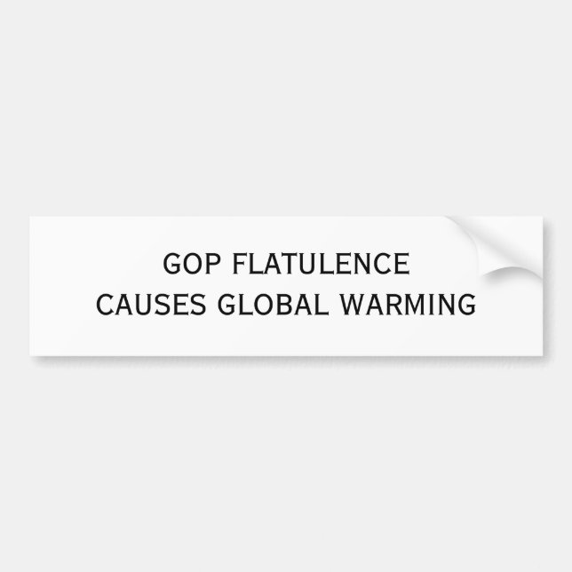 AUTOCOLLANT DE VOITURE RÉCHAUFFEMENT CLIMATIQUE DE GOP FLATULENCECAUSES (Devant)