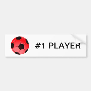 Autocollant De Voiture Red American Soccer or Association Football Ball