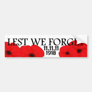 Autocollant De Voiture Red Poppy Flower Commemorative Design