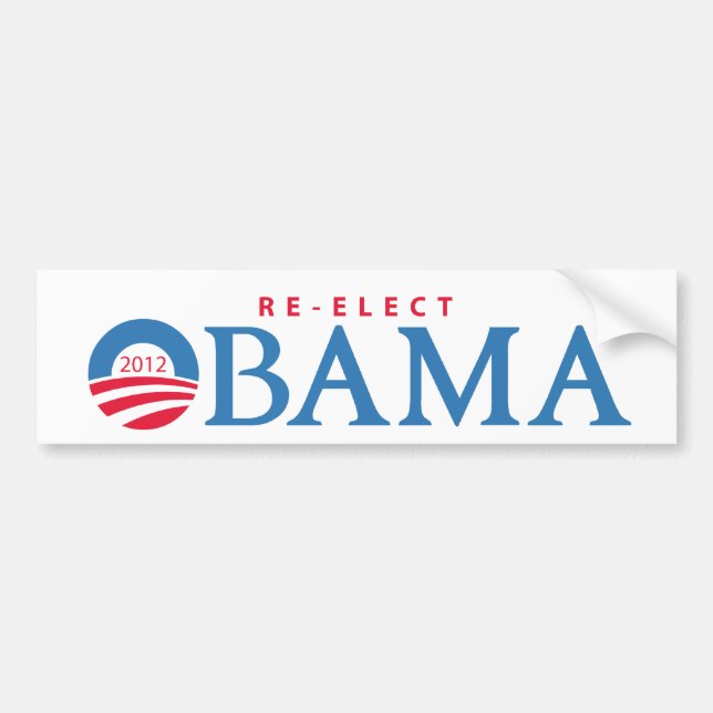 Autocollant De Voiture Réélisez le Président Obama Bumpersticker 2012 (Devant)