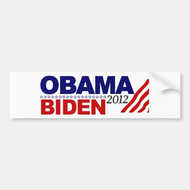 Autocollant De Voiture Réélisez Obama Biden '12 (Devant)