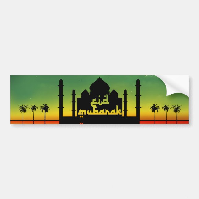 Autocollant De Voiture Réflexion nocturne de l'Aïd Moubarak (Devant)