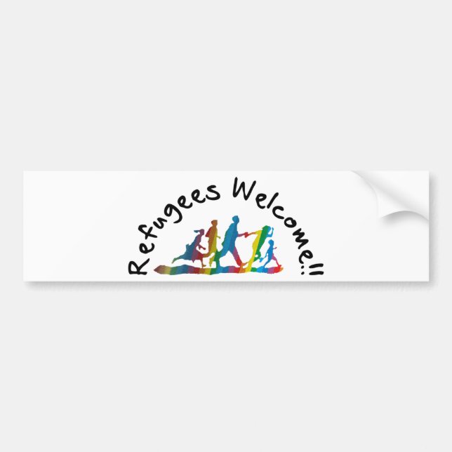 Autocollant De Voiture Refugees Welcome (Devant)
