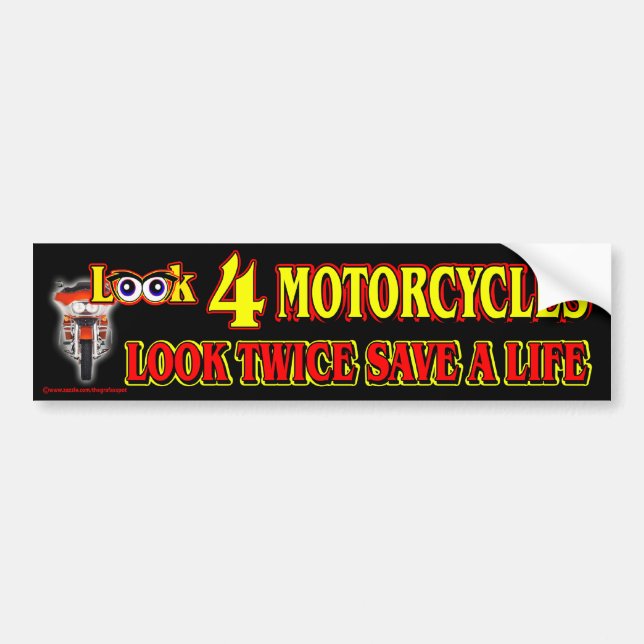 Autocollant De Voiture Regardez 4 motos (Devant)