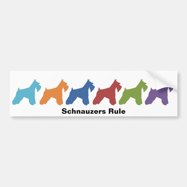 Autocollant De Voiture Règle de Schnauzers (Devant)