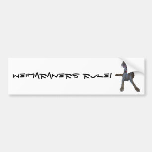 Autocollant De Voiture Règle de Weimaraners !