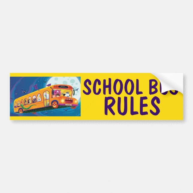 Autocollant De Voiture RÈGLES d'AUTOBUS SCOLAIRE effrayantes (Devant)