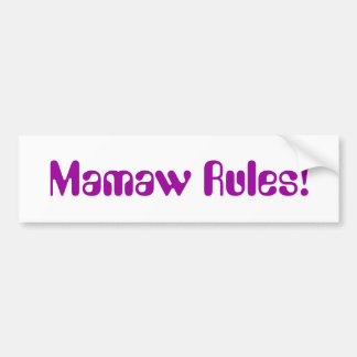 Autocollant De Voiture "Règles de Mamaw ! "Adhésif pour pare-chocs