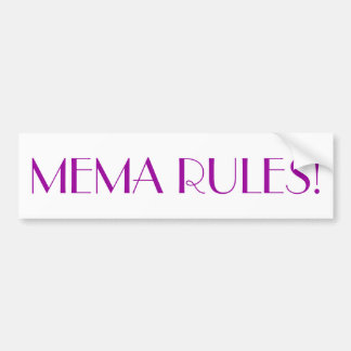 Autocollant De Voiture "RÈGLES DE MEMA ! "Adhésif pour pare-chocs