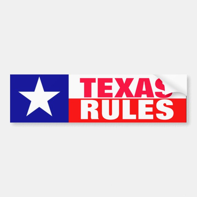 Autocollant De Voiture Règles du Texas (Devant)
