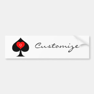 Autocollant De Voiture Reine noire des pique Coeur rouge Thunder_Cove