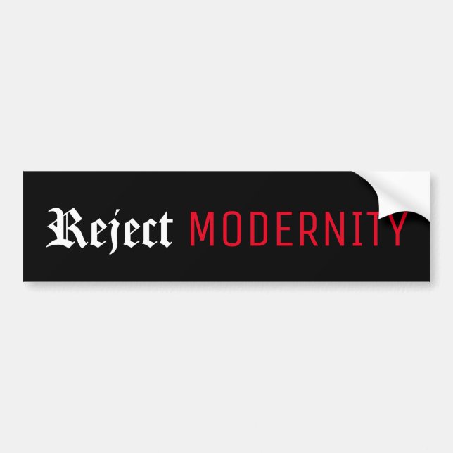 Autocollant De Voiture Rejeter la modernité (Devant)