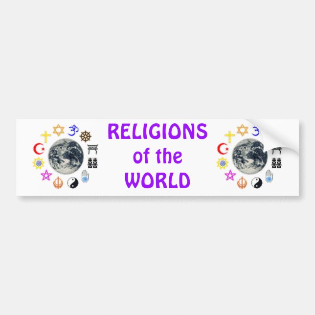 Autocollant De Voiture RELIGIONS du MONDE (Devant)