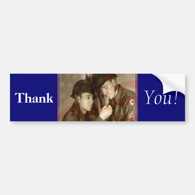 Autocollant De Voiture Remerciements! - Sticker pare-chocs vétéran (Devant)