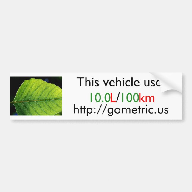 Autocollant De Voiture Rendement du carburant Bumpersticker (Devant)