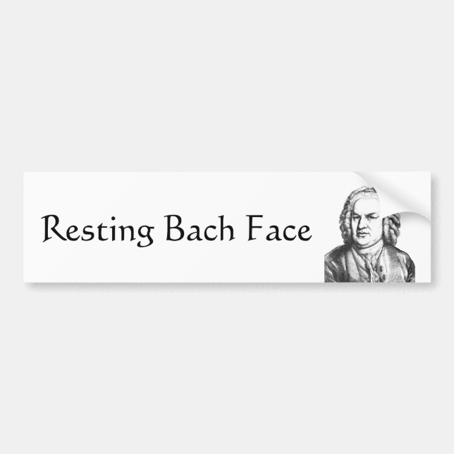 Autocollant De Voiture Repose Bach Face Compositeur de musique classique (Devant)