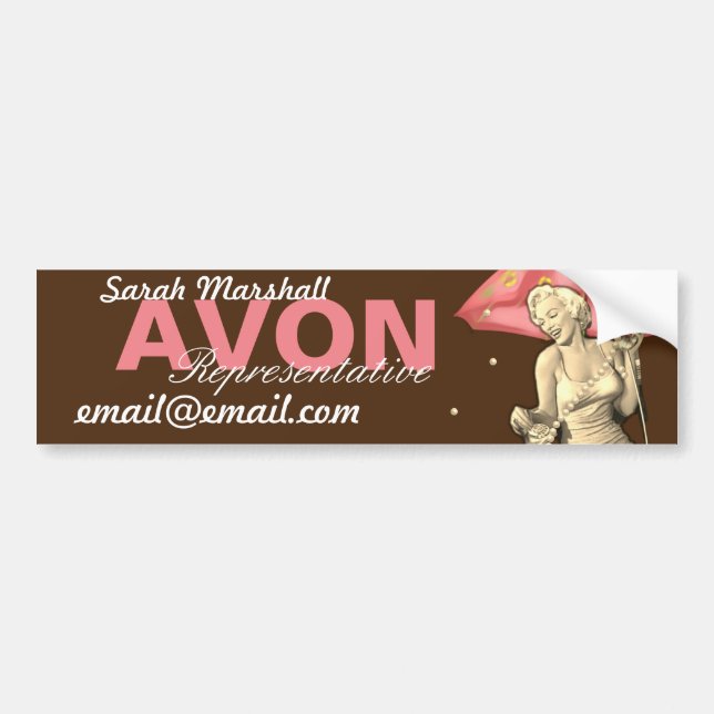 Autocollant De Voiture Représentant Avon Rétro  (Devant)