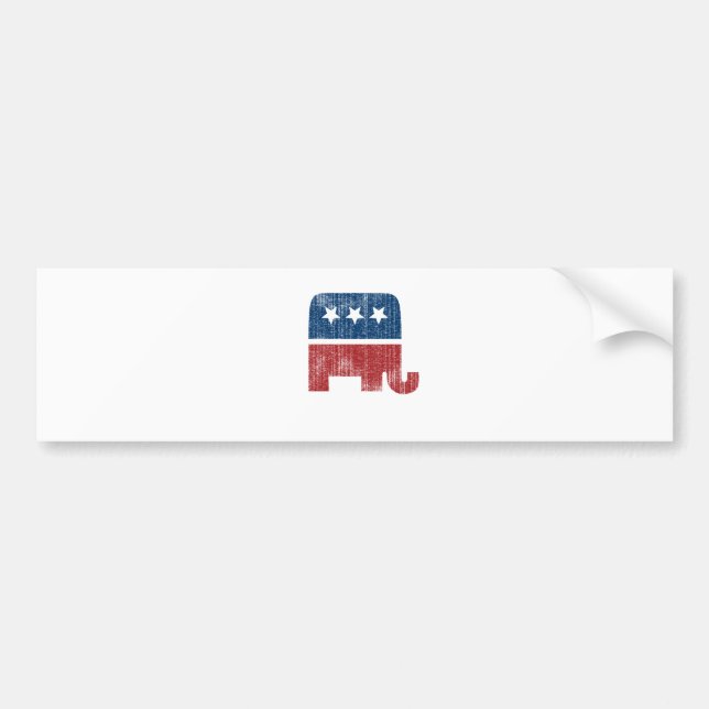 Autocollant De Voiture républicain animal d'éléphant d'élection (Devant)