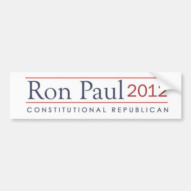 Autocollant De Voiture Républicain constitutionnel de Ron Paul 2012 (Devant)