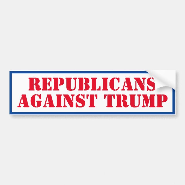 Autocollant De Voiture Républicains contre Trump Bumper Sticker (Devant)