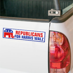 Autocollant De Voiture Républicains pour Harris Walz   Elephant Pour Kama