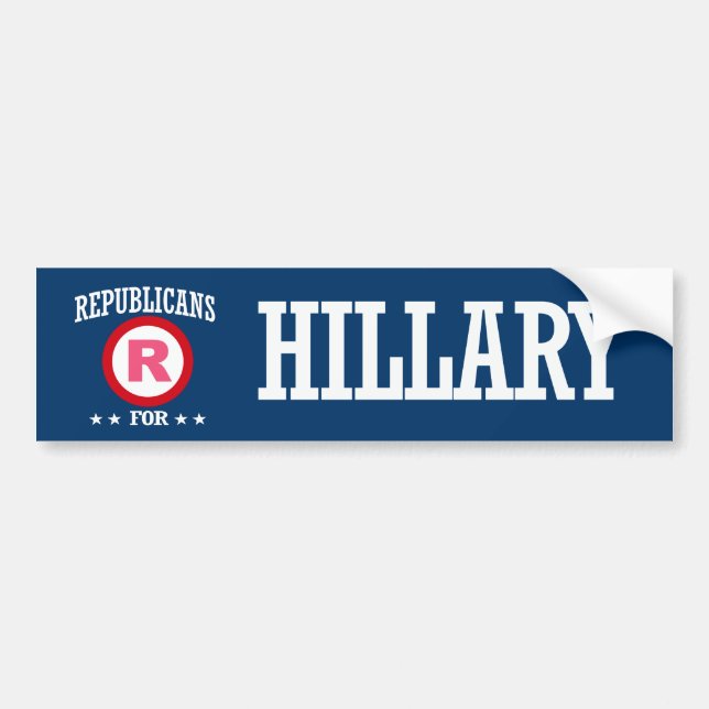AUTOCOLLANT DE VOITURE RÉPUBLICAINS POUR HILLARY (Devant)