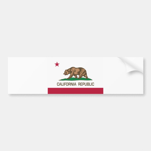 Autocollant De Voiture République de la Californie (drapeau d'état) (Devant)