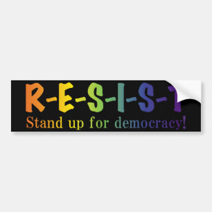 Autocollant De Voiture RESIST - lettres arc-en-ciel