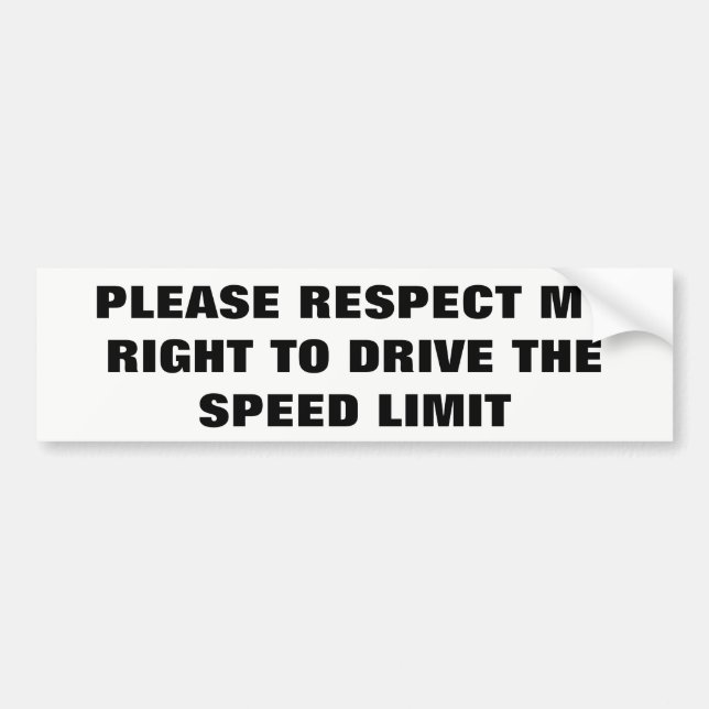 Autocollant De Voiture Respectez ma droite de conduire la limitation de (Devant)