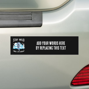 Autocollant De Voiture Restez Sauvage Loup Arctique