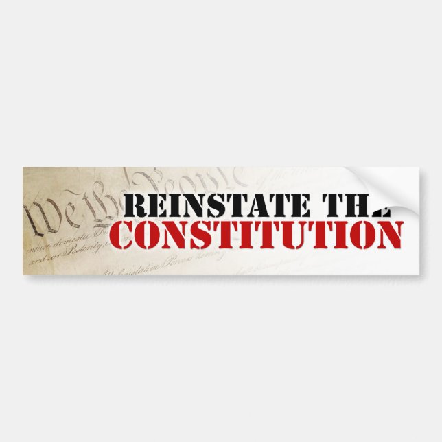 Autocollant De Voiture Rétablissez la constitution (Devant)