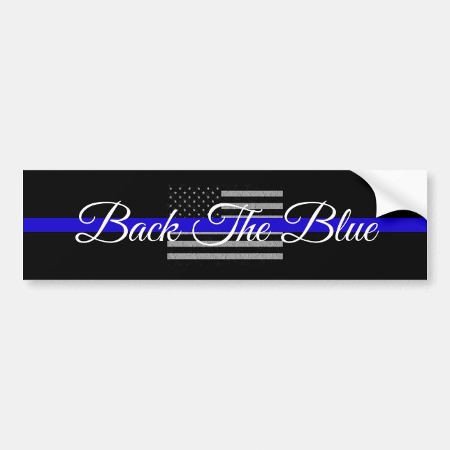 AUTOCOLLANT DE VOITURE RETOUR À LA BLEUE SOUTIEN POLICE BUMPER STICKER (Devant)