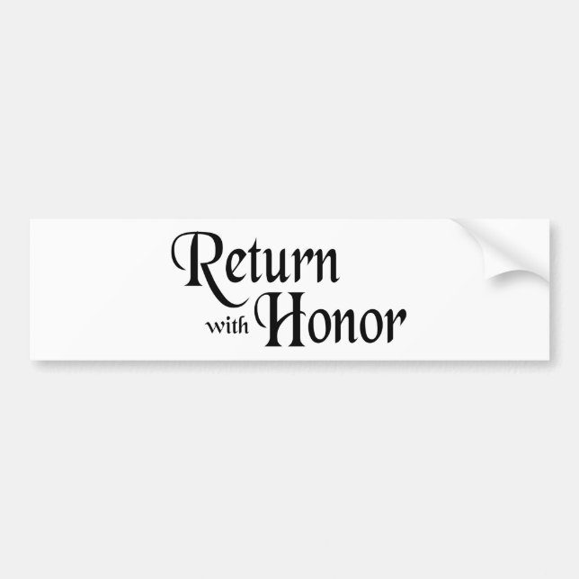 Autocollant De Voiture Retournez avec l'honneur (Devant)