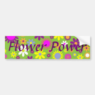 Autocollant De Voiture Rétro concepteur floral gai de flower power