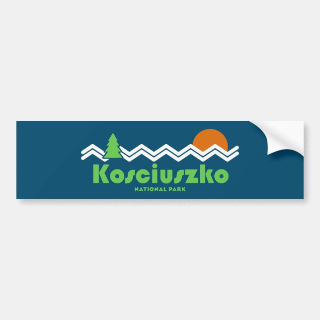 Autocollant De Voiture Rétro du parc national Kosciuszko (Devant)