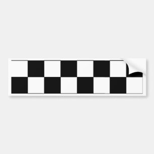 Autocollant De Voiture Rétro hippie de damier noir et blanc