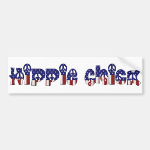 Autocollant De Voiture Rétro signe de paix hippie de poussin de KRW
